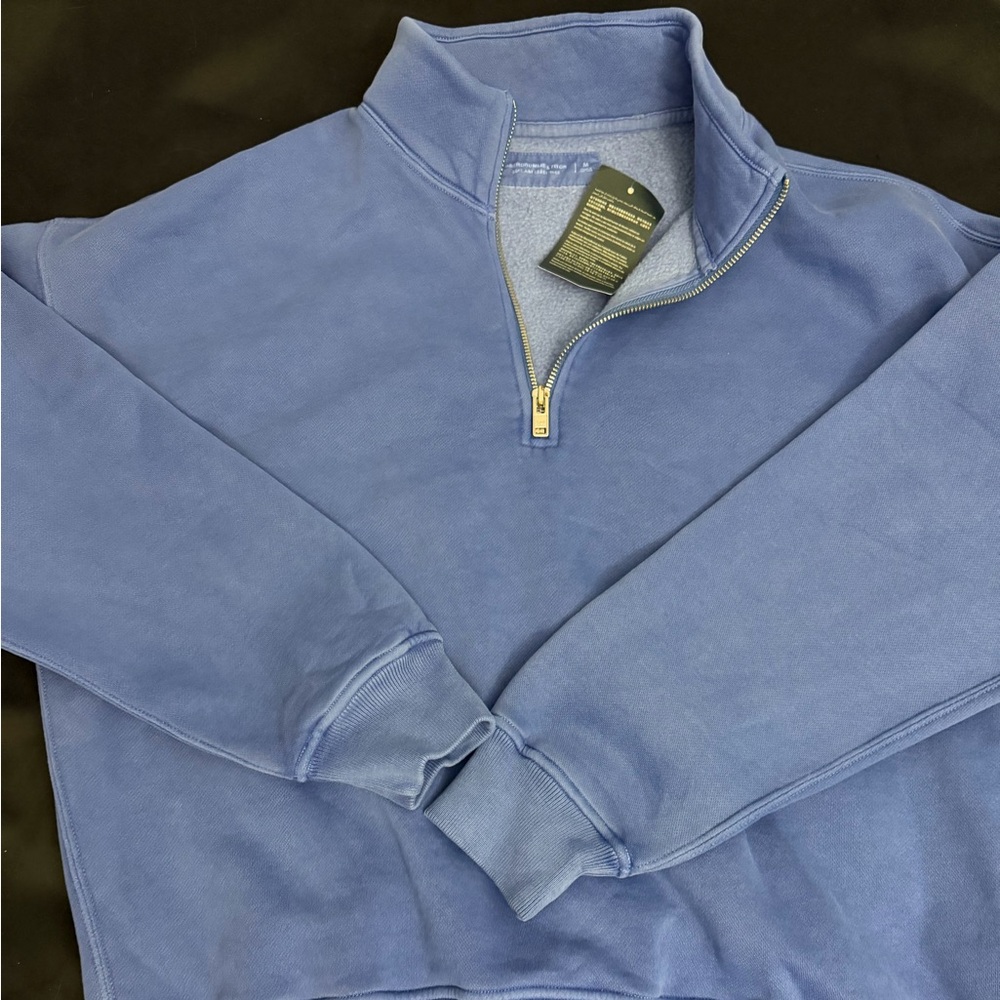 Abercrombie & Fitch Men's Zip-Up Sweater in Blue